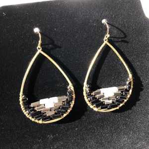 Black/Gold/Metallic Dangle Earrings